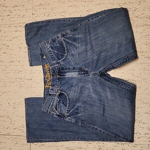 Fox Duster Straight Leg Baggy Jeans Y2K